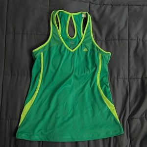 Adidas Green Athletic Razer Back Top - XL